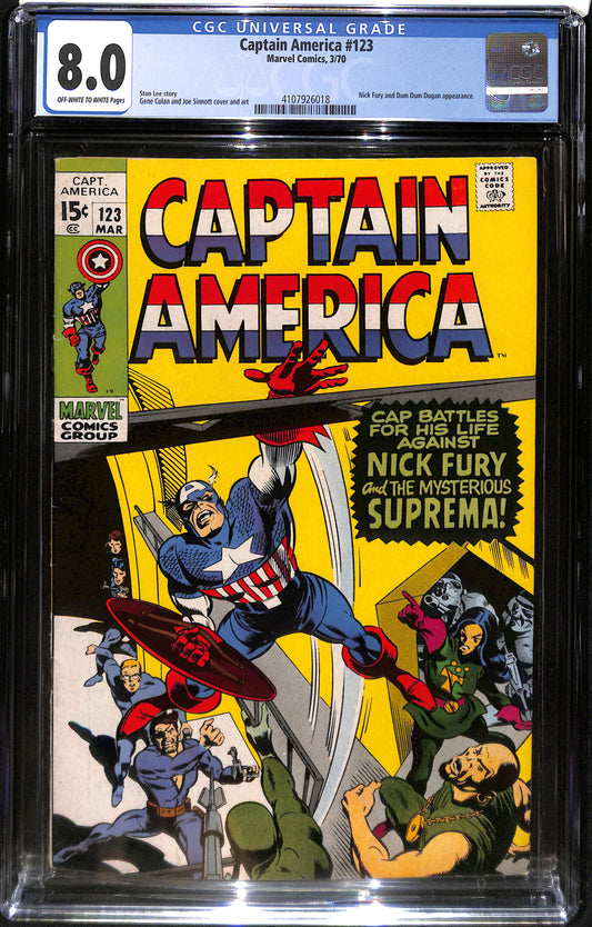 Captain America #123 - CGC 8.0 - Marvel Comics 1970