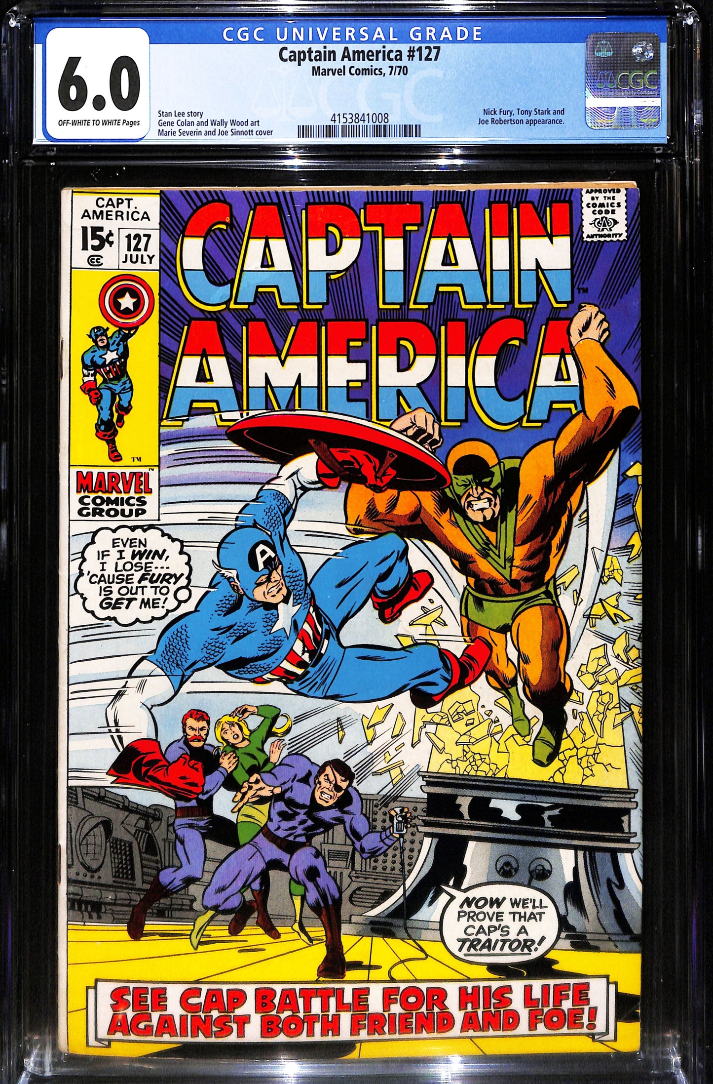 Captain America #127 - CGC 6.0 - Marvel Comics 1970
