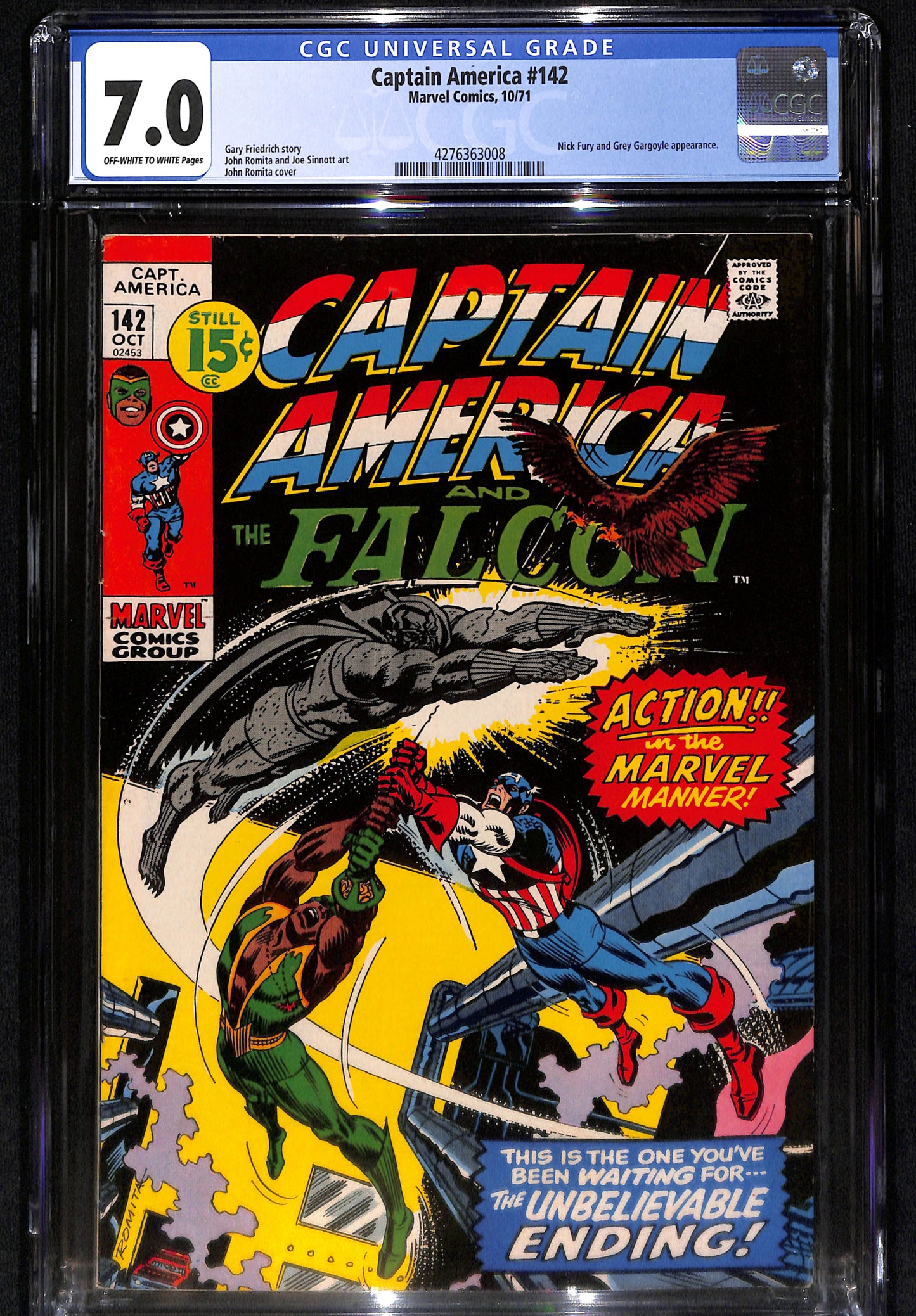 Captain America #142 - CGC 7.0 - Marvel Comics 1971