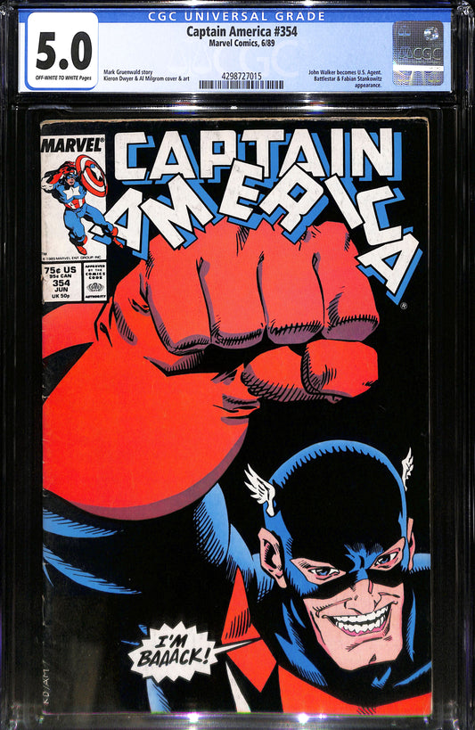Captain America #354 - CGC 5.0 - Marvel Comics 1989