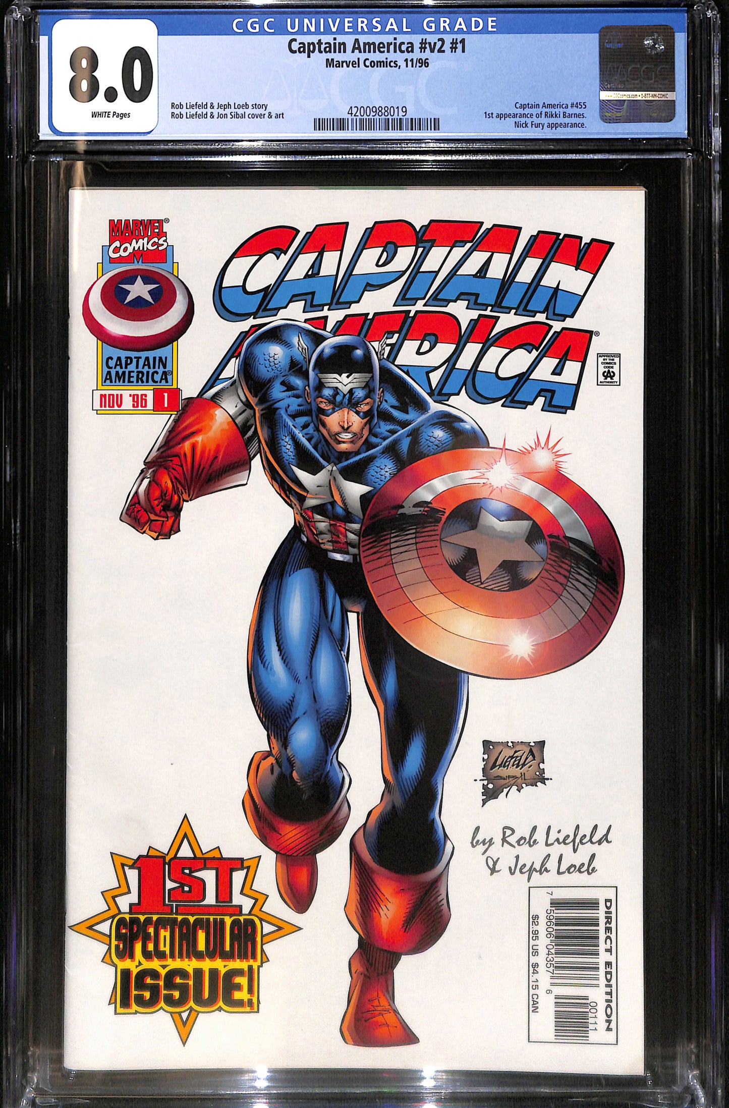 Captain America #v2 #1 - CGC 8.0 - Marvel Comics 1996