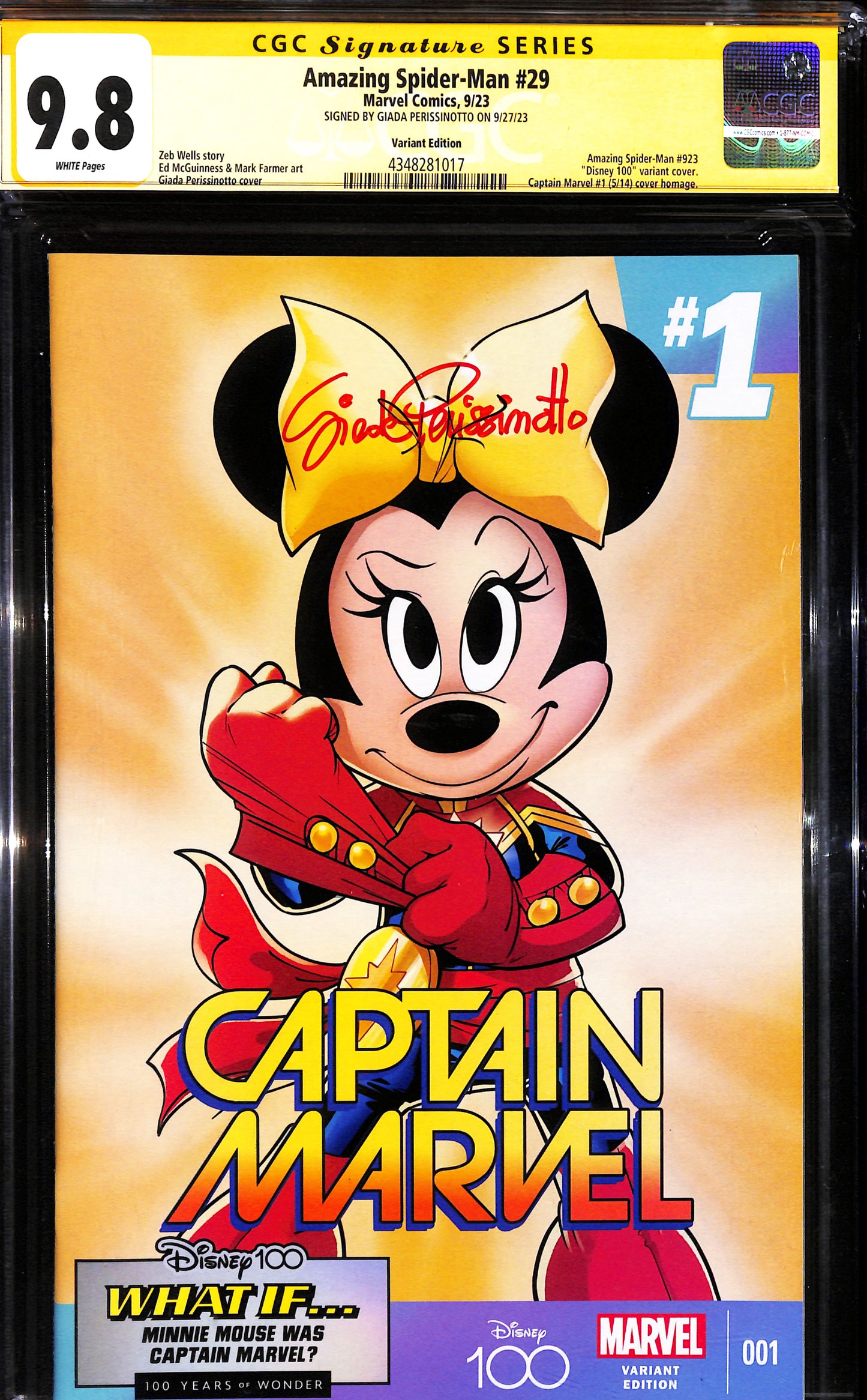 Amazing Spider-Man #29 Variant - CGC 9.8 Firmato da Giada Perissinotto - Marvel Comics 2023