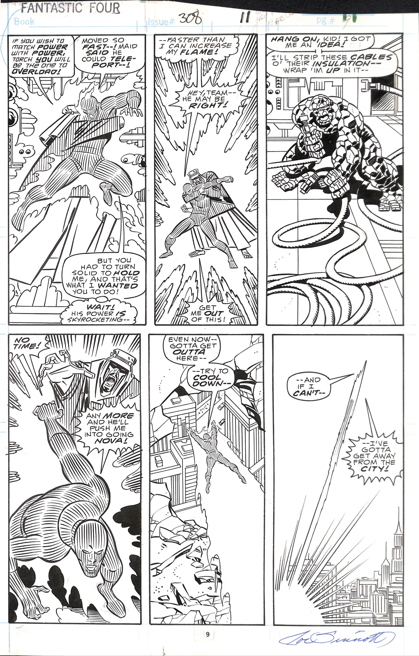 John Buscema & Joe Sinnott – Fantastic Four – Tavola Originale (Storia Pagina 9) – 1987