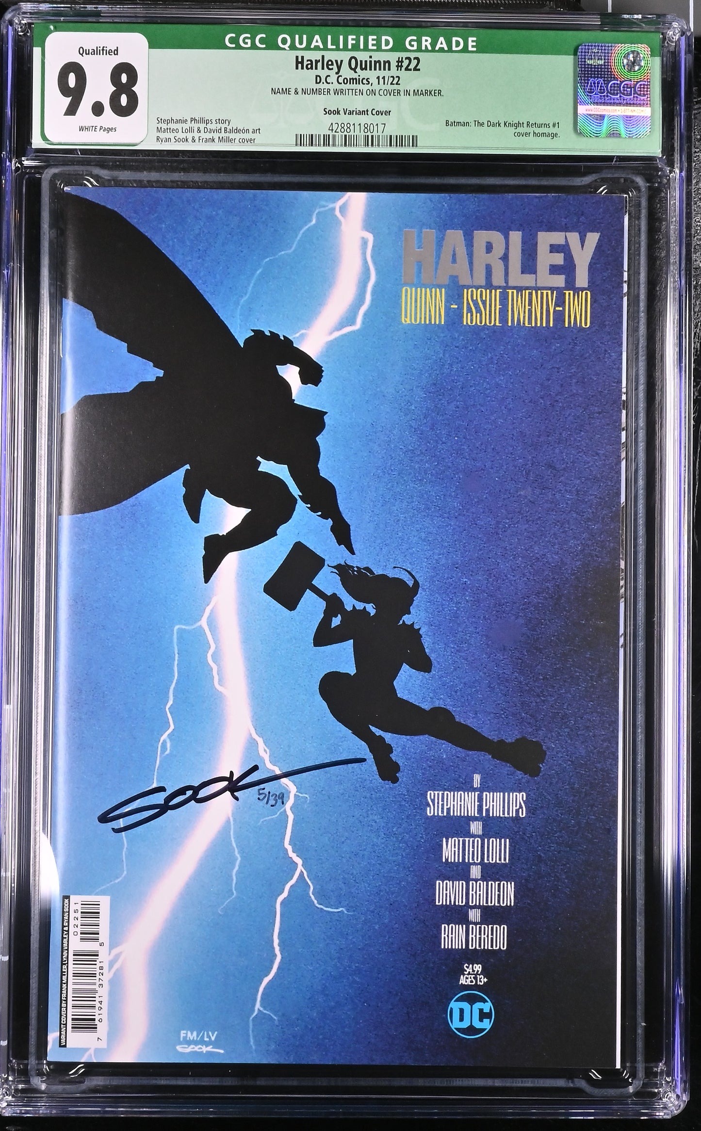 Harley Quinn #22 - CGC 9.8 - Sook Variant Cover - Signed by Ryan Sook with Certificate - DC Comics (Copy)