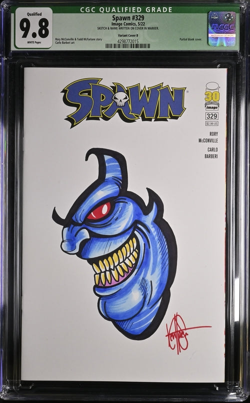 Spawn #329 - CGC 9.8 - Varian Cover B - Sketch e Firma di Ken Haeser - Image Comics - 2022