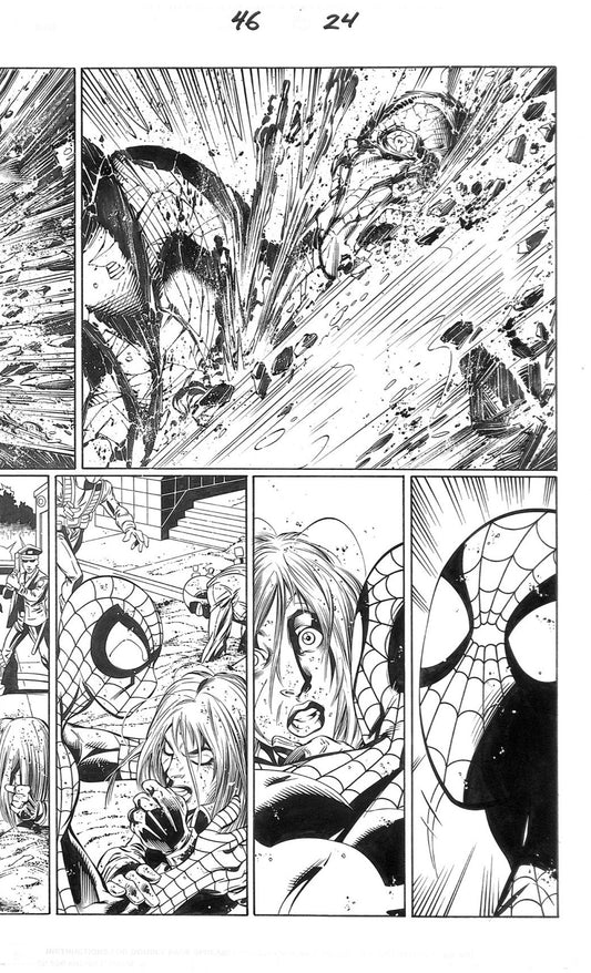 Mark Bagley & Art Thibert – Ultimate Spider-Man #46 – Double Splash Page – Tavola Originale (Pagina 24)