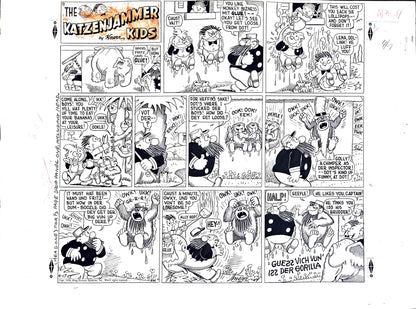 Harold Knerr - Original art - The Katzenjammer Kids - Sunday Comic Strip - dated 4-17-49 (King Features)