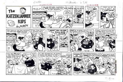 Joe Musial - Original art - The Katzenjammer Kids - Sunday Comic Strip - dated 4-30-61 (King Features)