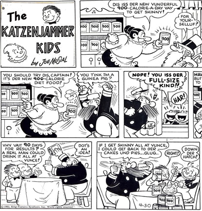 Joe Musial - Original art - The Katzenjammer Kids - Sunday Comic Strip - dated 4-30-61 (King Features)