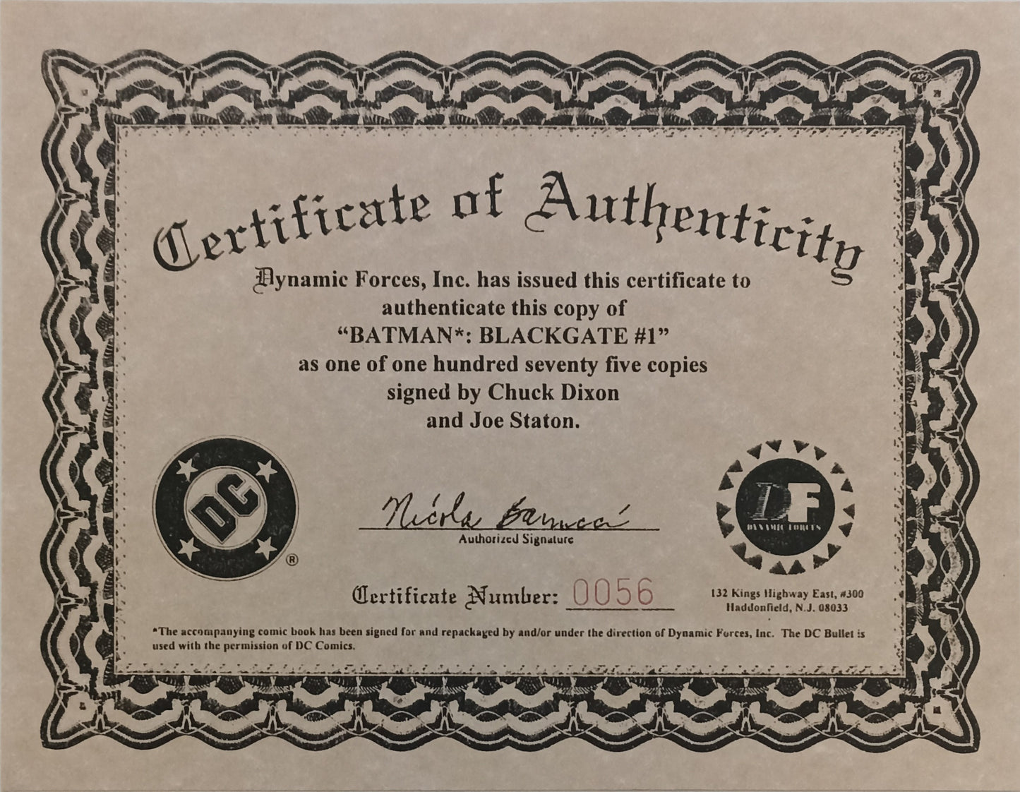 Batman: Blackgate #1 - CGC 9.0 - Firmato da Chuck Dixon e Joe Staton - Dc Comics 1997