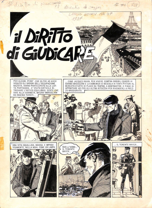 12 Tavole Originali – Lancio Story n°47 (1987): "Il diritto di giudicare" – Serie Completa