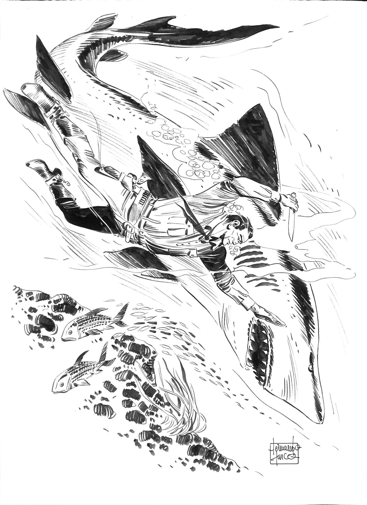 Fernando Fusco Tavola originale Tex e Lilyth - Momart