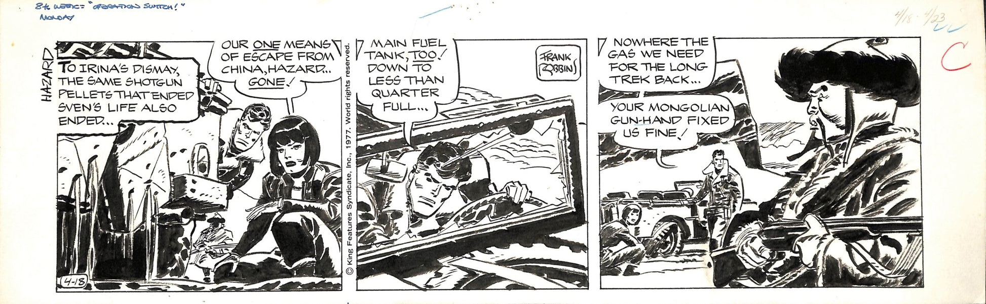 Frank Robbins Johnny Hazard "Operation Switch!" - Tavola originale - Momart