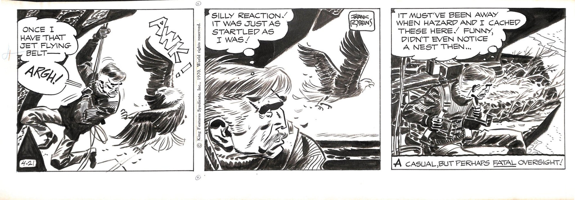 Frank Robbins Johnny Hazard - Tavola originale - 20 marzo 1970 - Momart