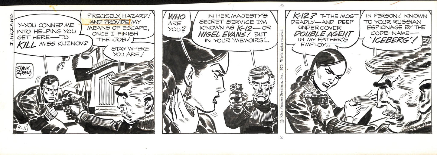 Frank Robbins Johnny Hazard - Tavola originale - 6 marzo 1970 - Momart