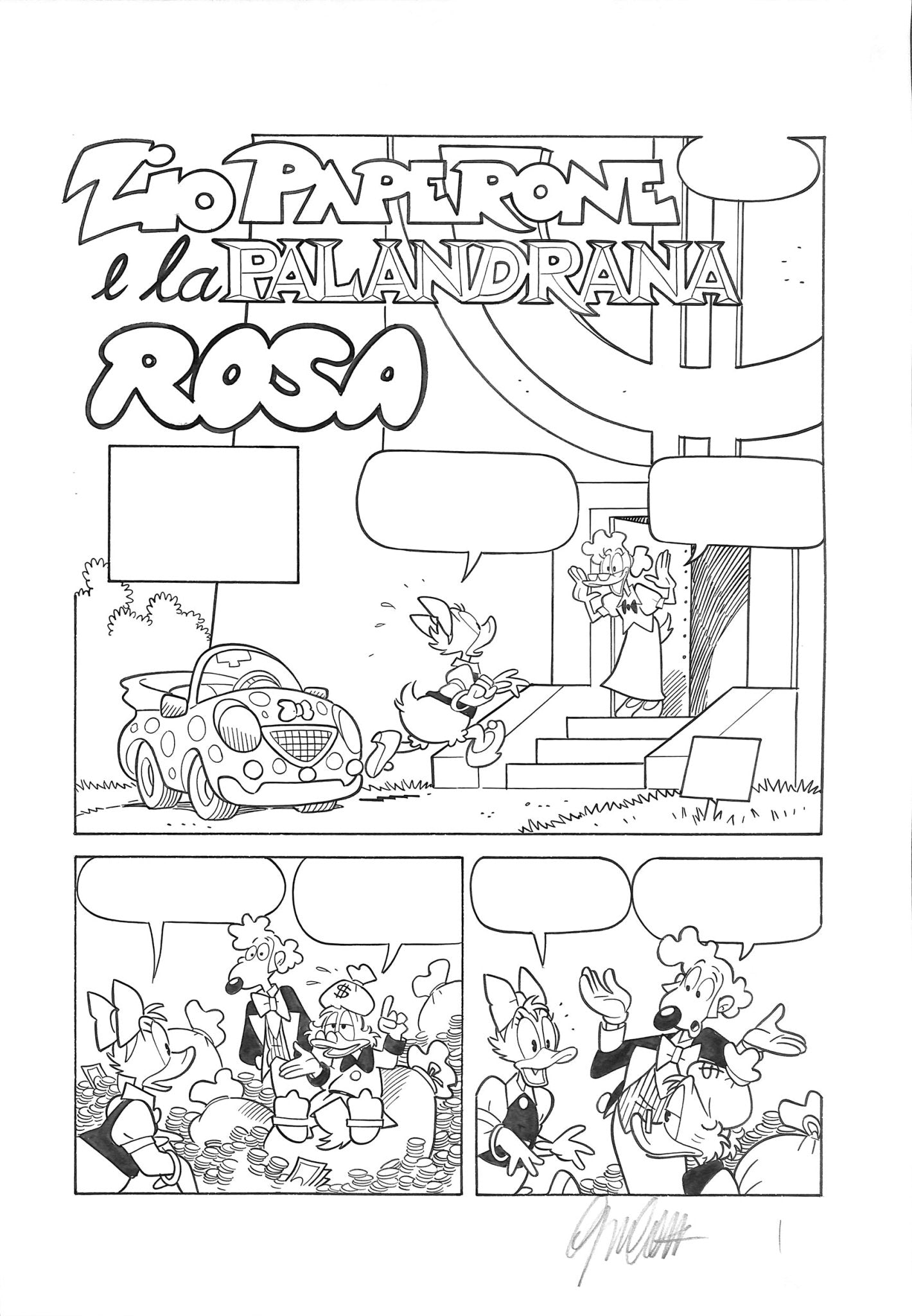 Giorgio Cavazzano - Tavola originale Zio Paperone e la Palandrana Rosa - Disney (2023) Topolino 3509 - Momart
