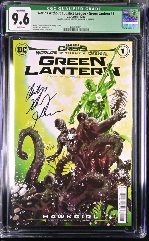 Worlds Without a Justce League: Green Lantern #1 - CGC 9.6 - Firmato da Phillip Kennedy Johnson - Dc Comics- 2022