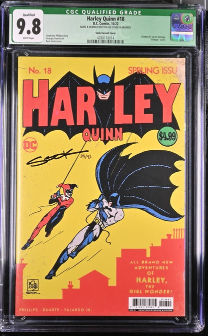 Harley Quinn #18 - CGC 9.8 - Sook Variant Cover - Signed by Ryan Sook with Certificate - DC Comics