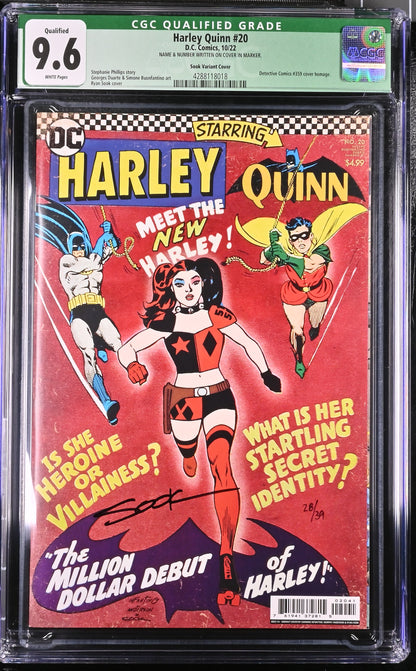 Harley Quinn #20 - CGC 9.6 - Sook Variant Cover - Signed by Ryan Sook with Certificate - DC Comics