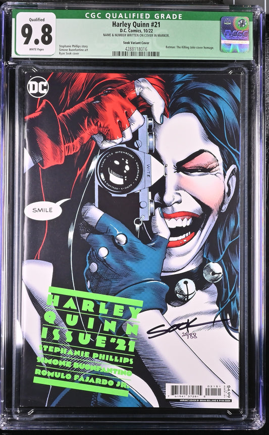 Harley Quinn #21 - CGC 9.8 - Sook Variant Cover - Firmato da Ryan Sook con certificato - DC Comics