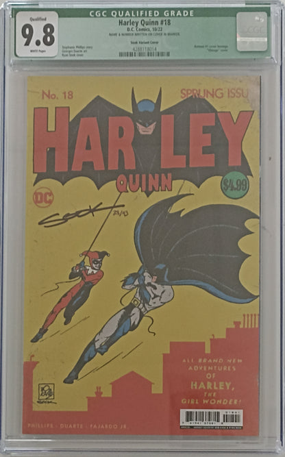 Harley Quinn #18 - CGC 9.8 - Sook Variant Cover - Signed by Ryan Sook with Certificate - DC Comics