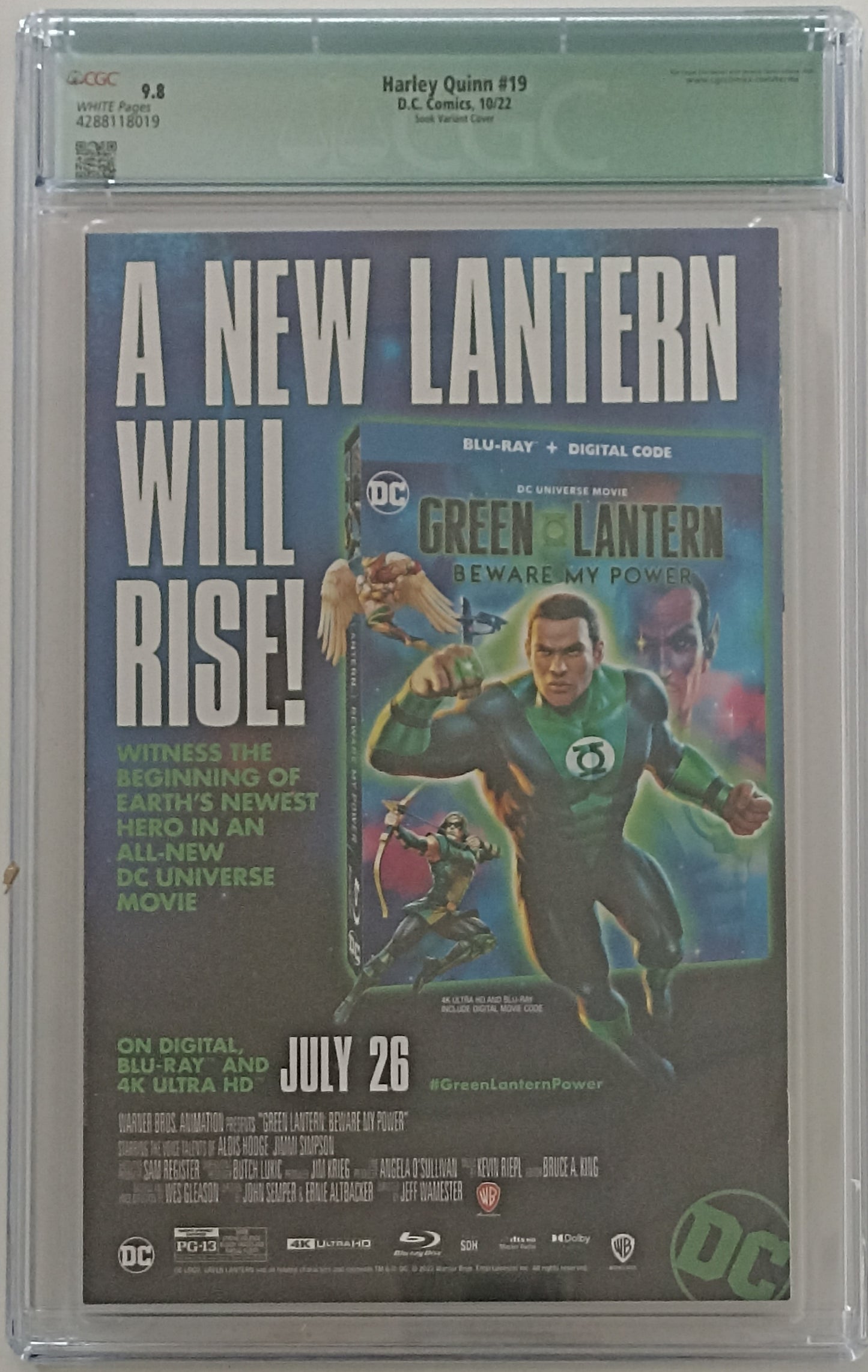 Harley Quinn #19 - CGC 9.8 - Sook Variant Cover - Signed by Ryan Sook with Certificate - DC Comics
