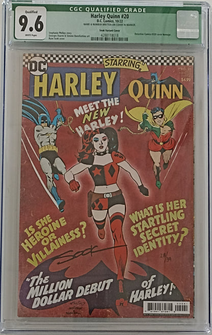 Harley Quinn #20 - CGC 9.6 - Sook Variant Cover - Signed by Ryan Sook with Certificate - DC Comics