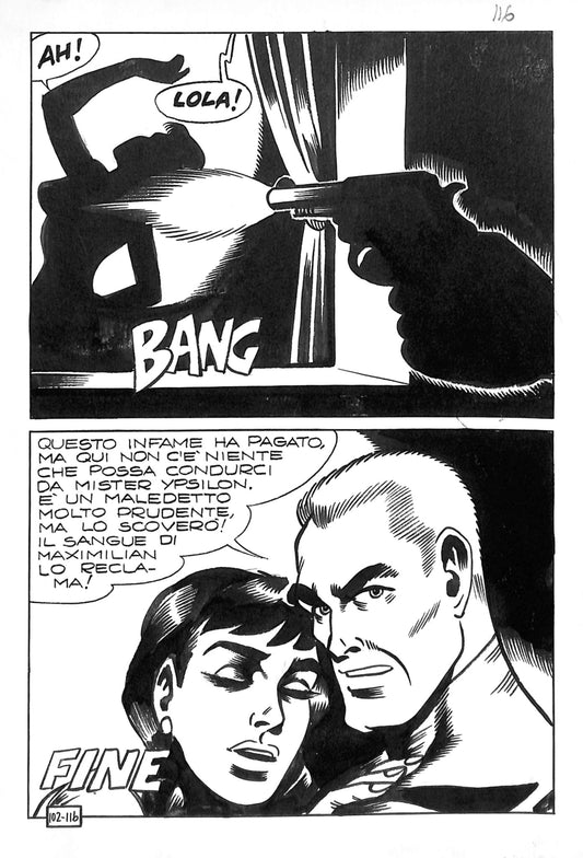 Kriminal - Magnus - Tavola originale - Albo 102 pag. 116 - Momart