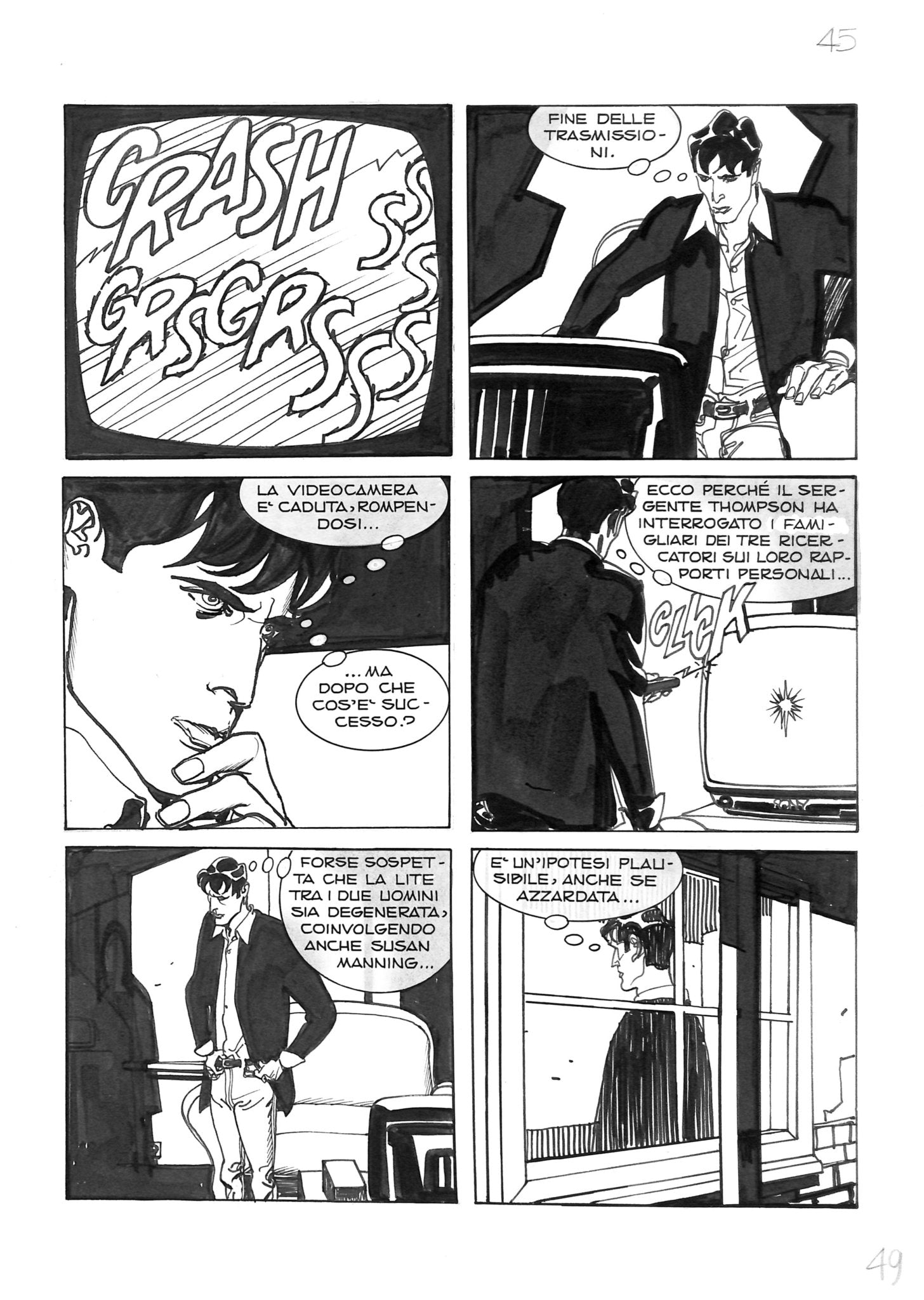 Nicola Mari Tavola Originale Dylan Dog 194 - La strega di Brentford - pag 45 - Momart