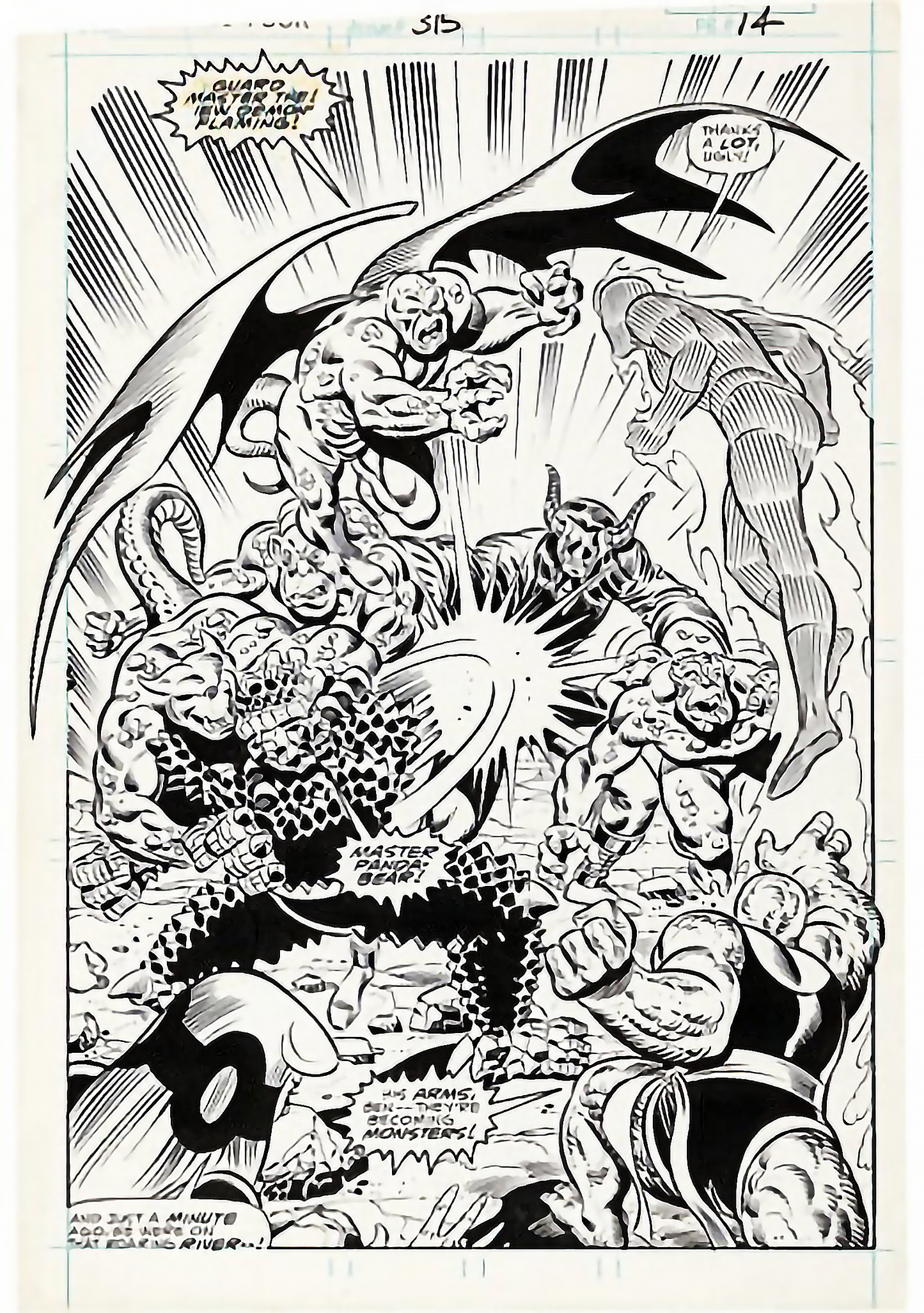 Keith Pollard & Joe Sinnott – Tavola Originale "Fantastic Four #315" – Splash Page 14 – "No Way Out!"