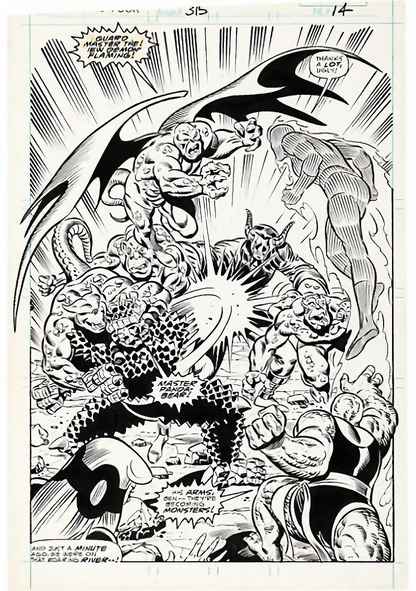 Keith Pollard & Joe Sinnott – Tavola Originale "Fantastic Four #315" – Splash Page 14 – "No Way Out!"