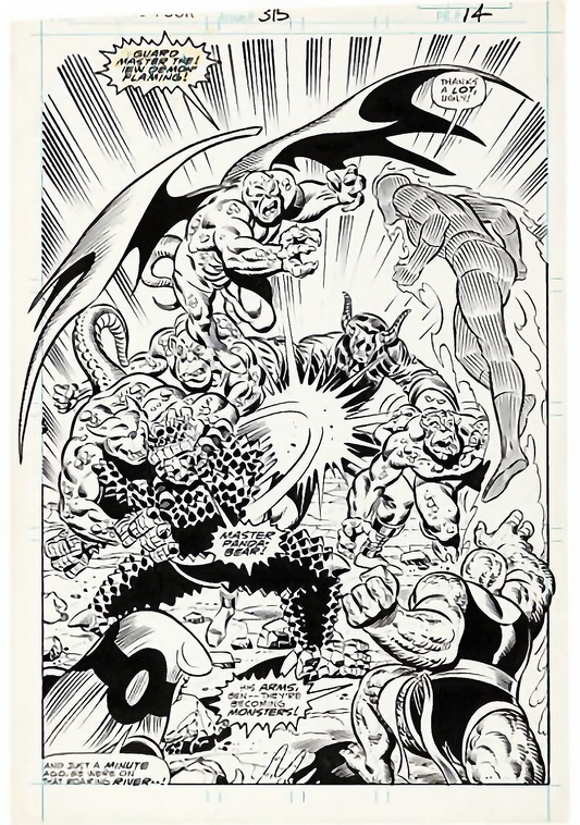 Keith Pollard & Joe Sinnott – Tavola Originale "Fantastic Four #315" – Splash Page 14 – "No Way Out!"