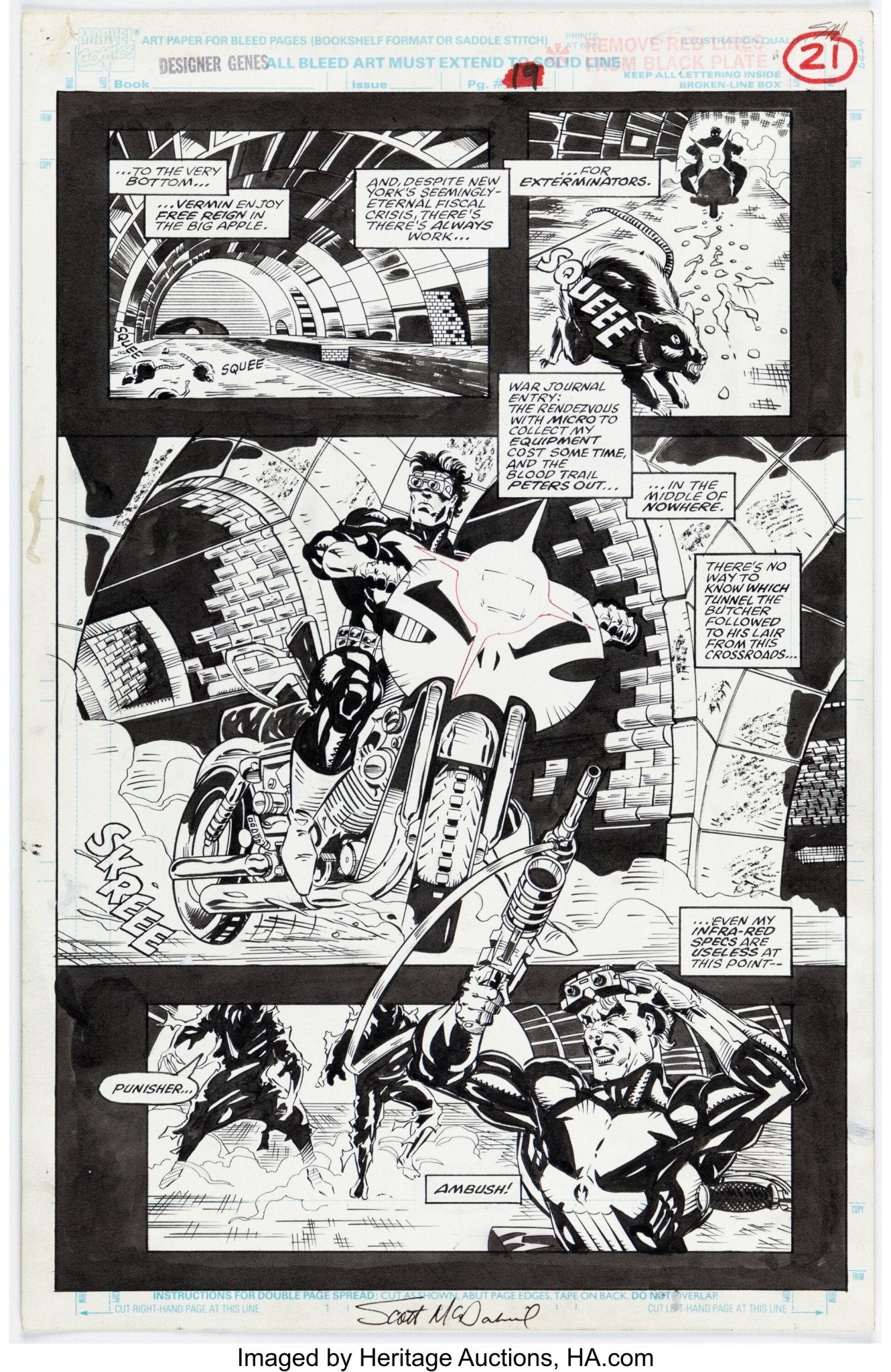 Scott McDaniel & Keith Williams – Tavola originale di Spider - Man, Punisher, Sabretooth: Designer Genes (1993) - Momart