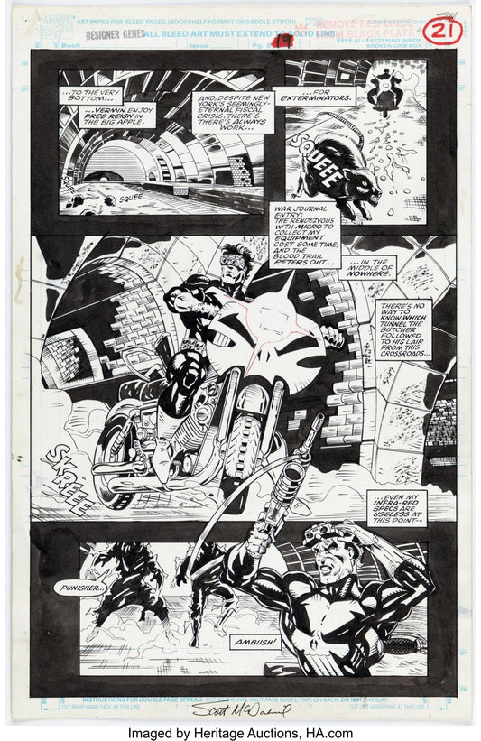 Scott McDaniel & Keith Williams – Tavola originale di Spider - Man, Punisher, Sabretooth: Designer Genes (1993) - Momart