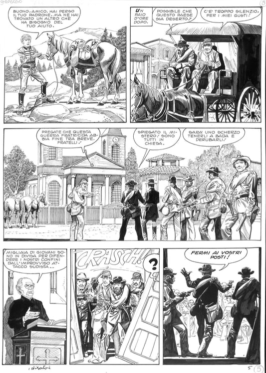 Sergio Tarquinio - Tavola originale Storia del West - Episodio 9 pag 72 - Momart