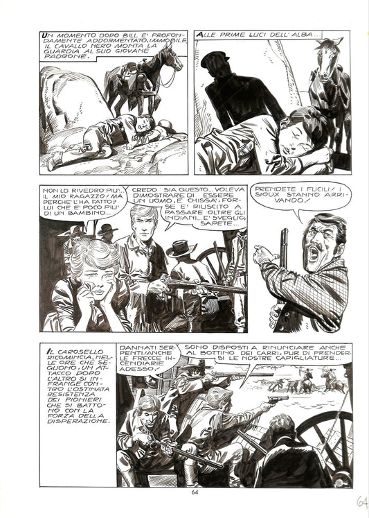 Sergio Tarquinio - Tavola originale Storia del West - pag 64 - Momart