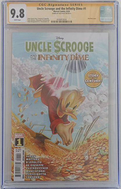 Uncle Scrooge and The Infinity Dime #1 - CGC 9.8 - Variant Cover firmata da Alex Ross - Marvel Comics