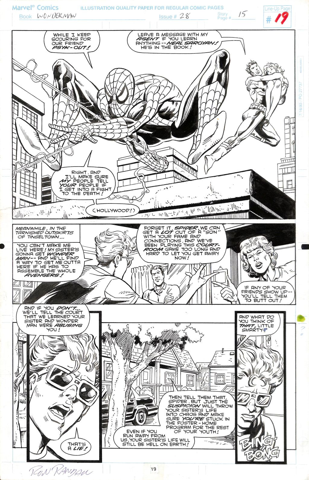 Ron Randall & Brad K. Joyce – Tavola Originale "Wonder Man #28" – Pagina 19 (Marvel, 1994)